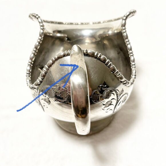 Vintage SHEFFIELD Silver Plate Sugar Scuttle Creamer Set Ornate Engraved England - Picture 7 of 15